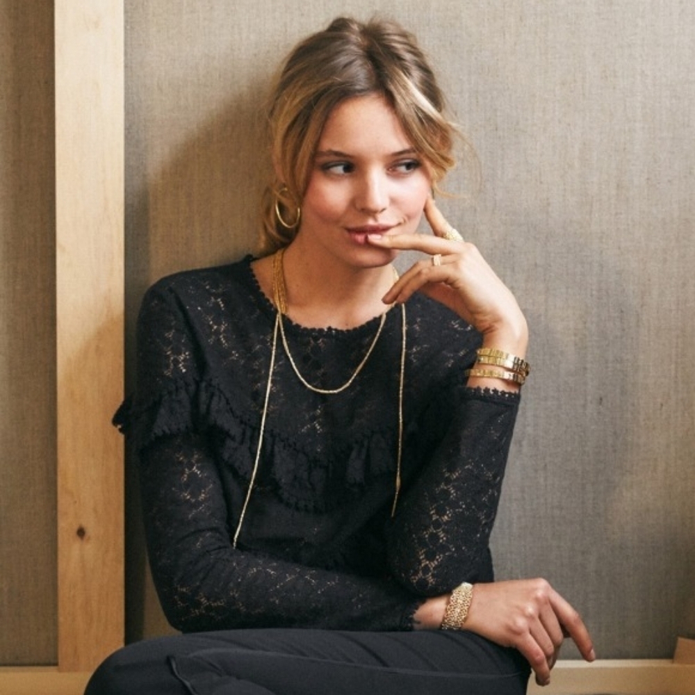 Sezane Ninon Top in Black size 38 - Picture 4 of 9